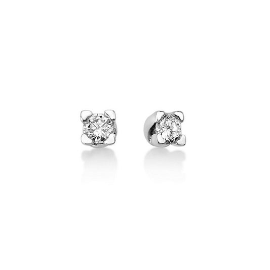 Orecchini Punto Luce Miluna in Oro Bianco 18K con Diamanti 0,14 ct - ERD2421-014G7