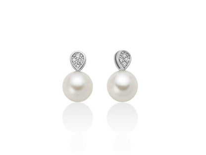 Orecchini Donna Miluna in Oro 750 con Diamanti e Perle Vere PER2813