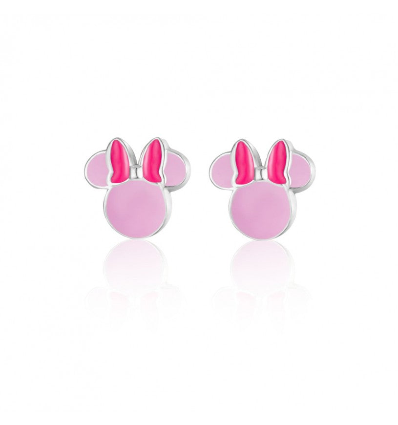 Orecchini Bambina Disney Mini Minnie Mouse in Argento 925 con Smalto Rosa e Fucsia - ES00103SL.CS