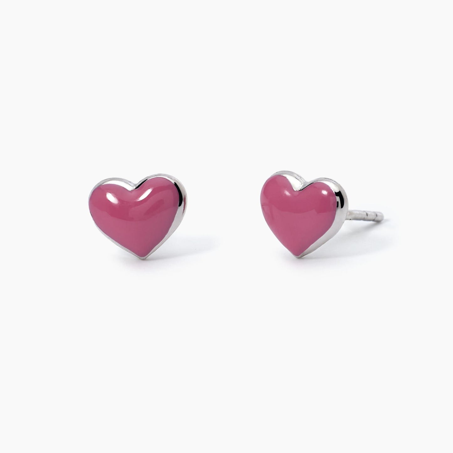 Orecchini Bimba Mabina 563061 - Delicati Cuori Smaltati Rosa in Argento