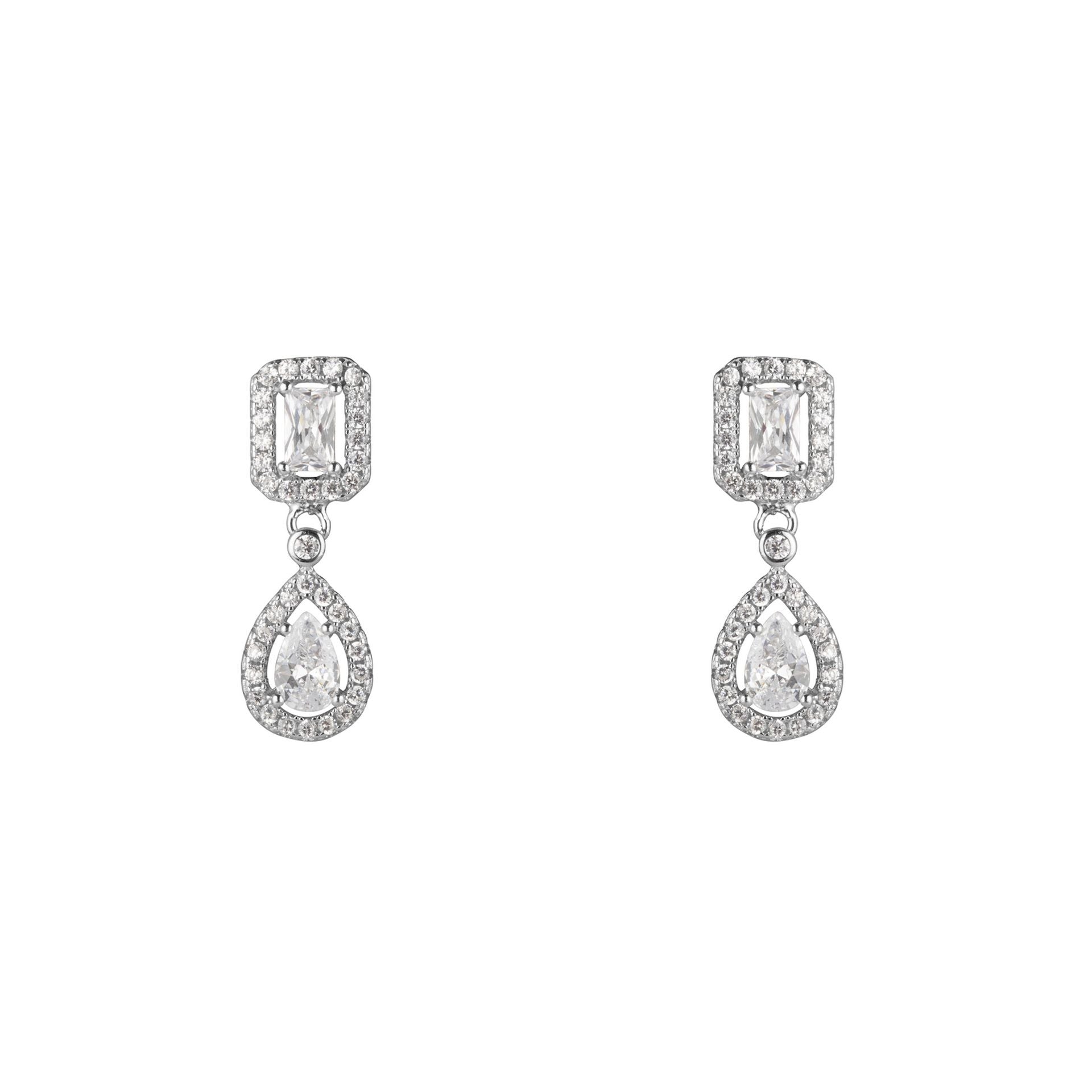 Orecchini a lobo ChiAmami in argento 925 con zircone rosso taglio brillante centrale.