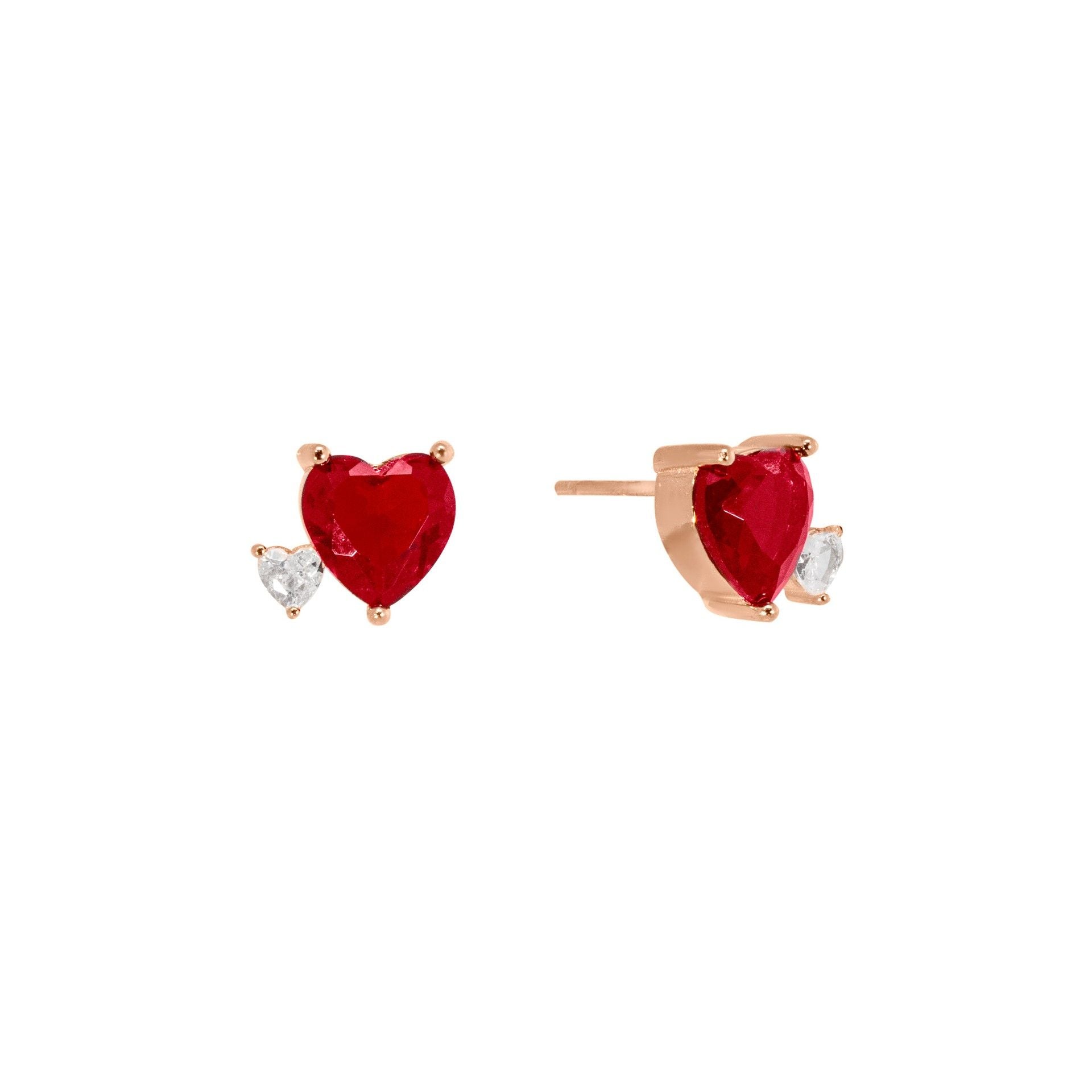 Orecchini Chimiama Gioielli in Argento 925 con PVD Oro Rosa e Colore Rubino | Cod. 140425
