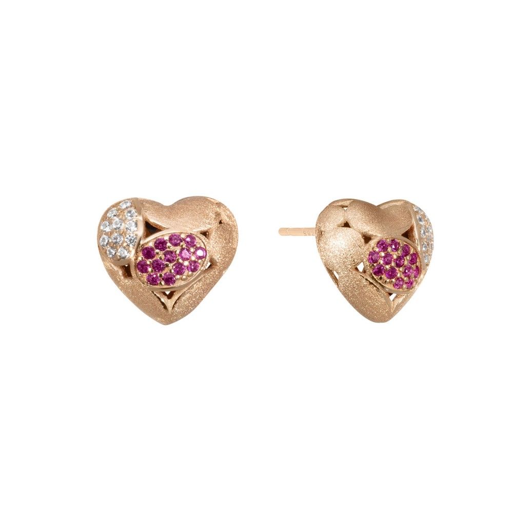 Orecchini Chimiama in Argento 925 con PVD Oro Rosa e Tormalina - Codice: 140469