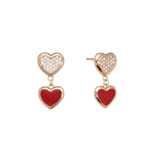 Orecchini Chimiama in Argento 926 con Cuori Smaltati - Codice: 140550