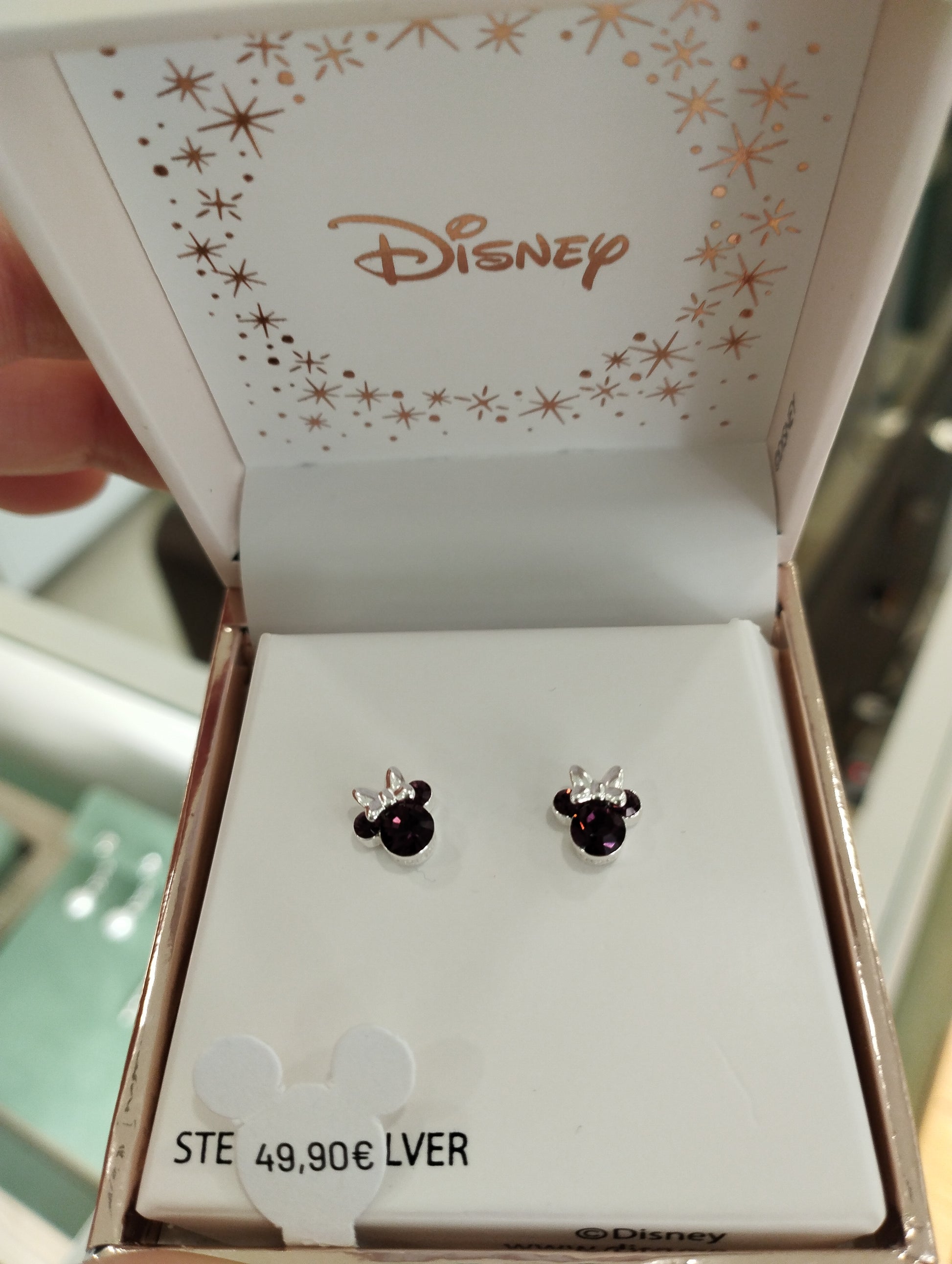 Orecchini Disney Bambina in Argento 925 con Zirconi Viola ES00028SFEBL.CS