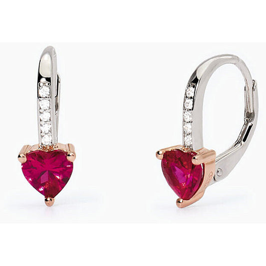 Orecchini Donna Mabina Gioielli Rouge 563751 Argento 925 Rodiato e Placcato Oro Rosa 18K