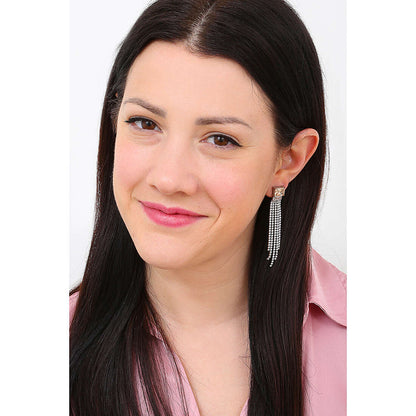 Orecchini Donna Tennis Acciaio con Cristalli Bianchi e Champagne - 4UOR6337W