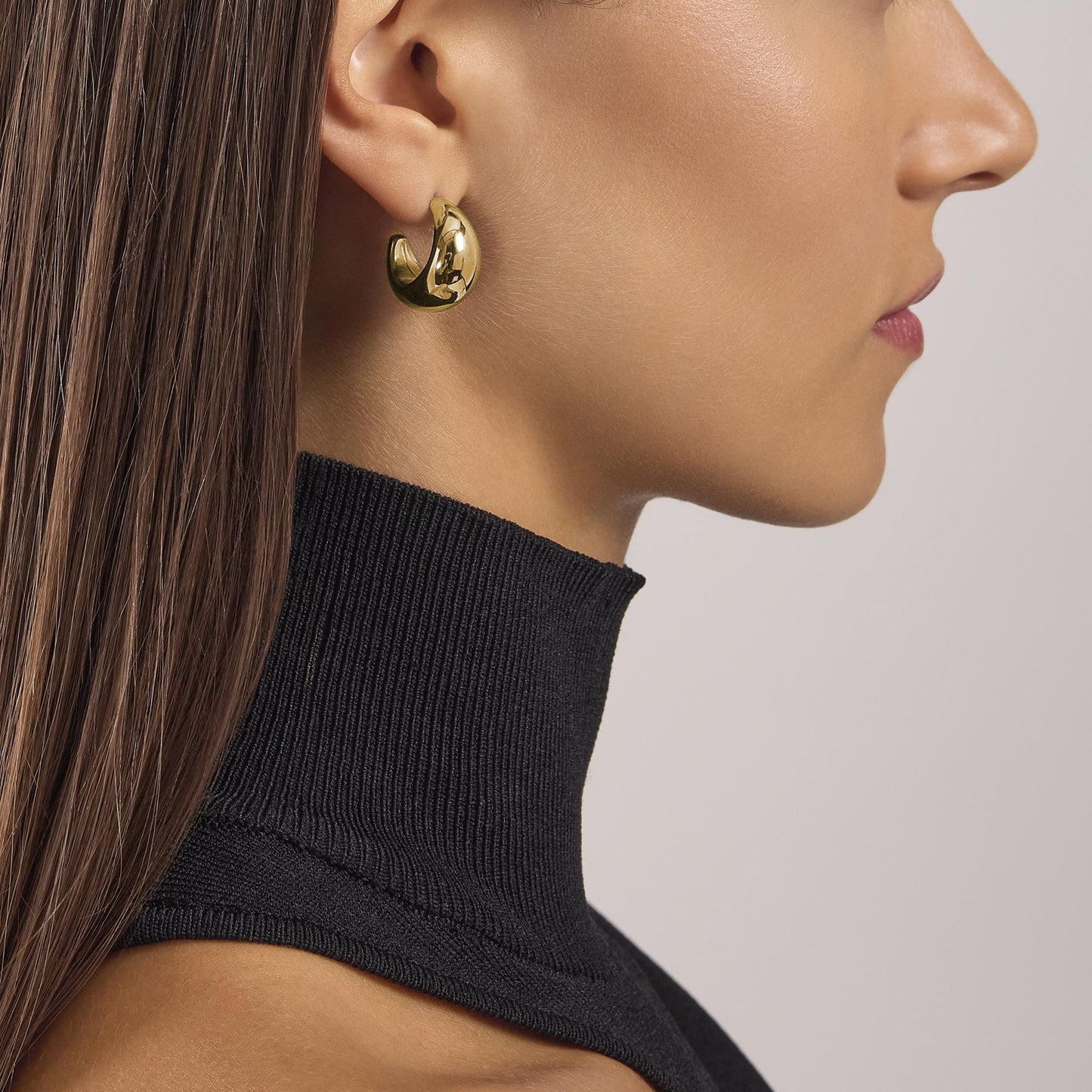 Orecchini Donna a Mezzaluna Bombata in Acciaio PVD Giallo - Kidult Style 09 - 861015