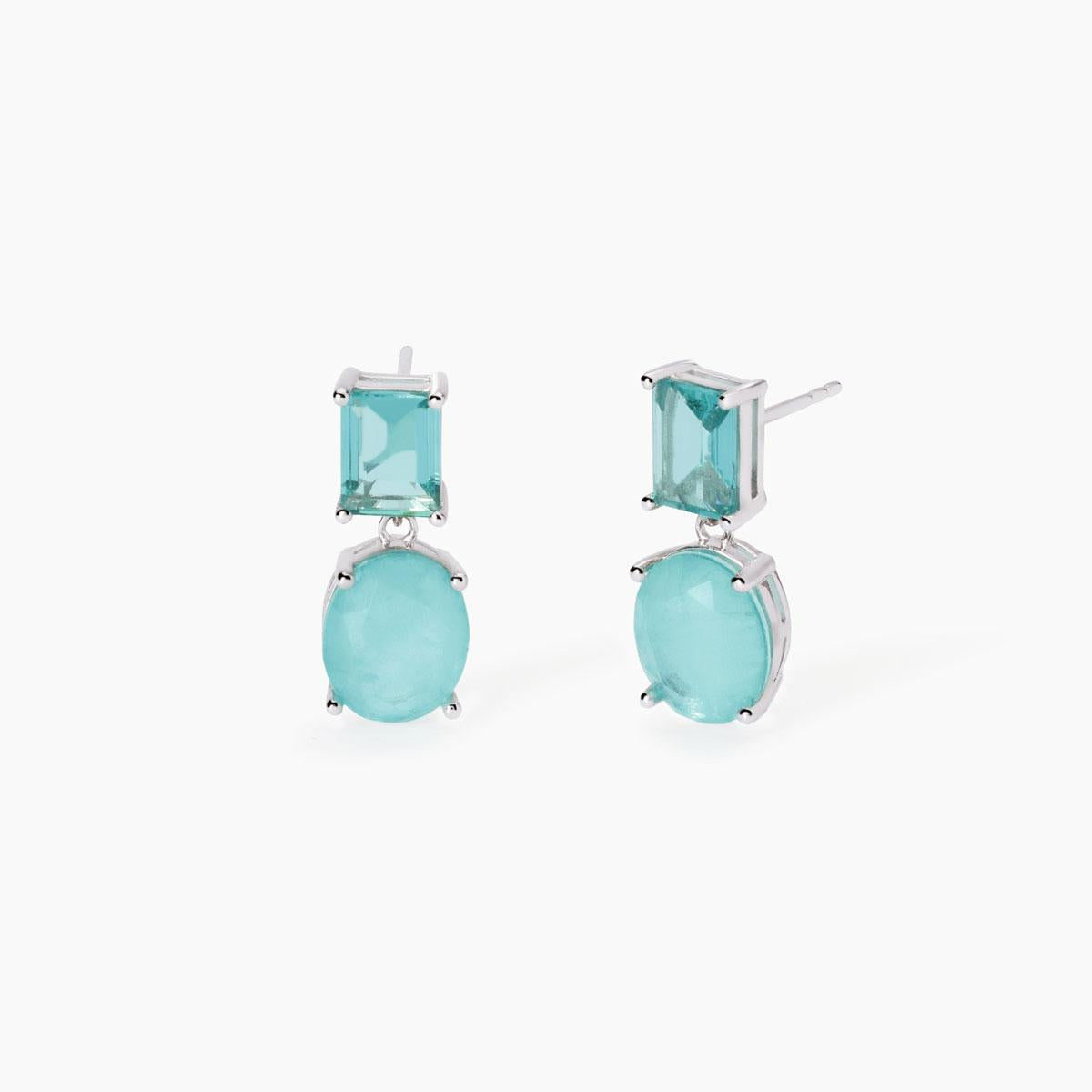 Orecchini Donna in Argento con Cristalli Azzurri Mabina Gioielli Santorini 563791