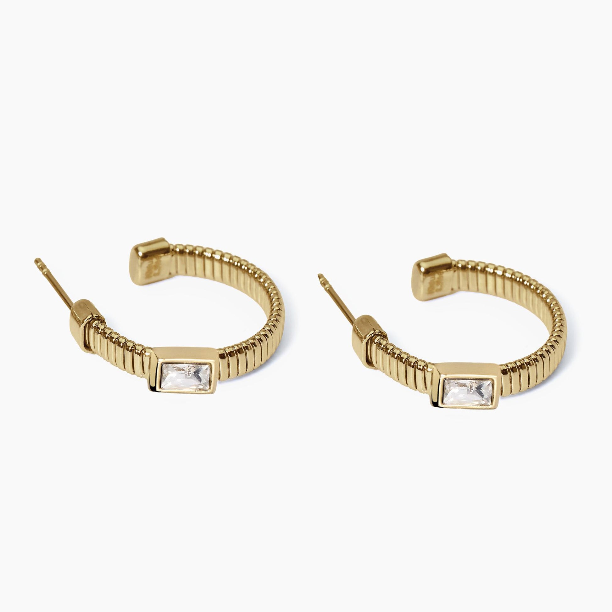 Orecchini Dorati Tubogas con Zirconi | Cod. 861005 2