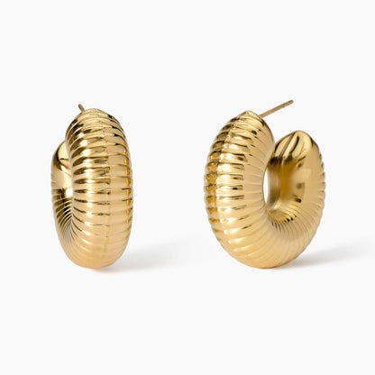 Orecchini Dorati Zigrinati a Cerchio | Cod. 861021