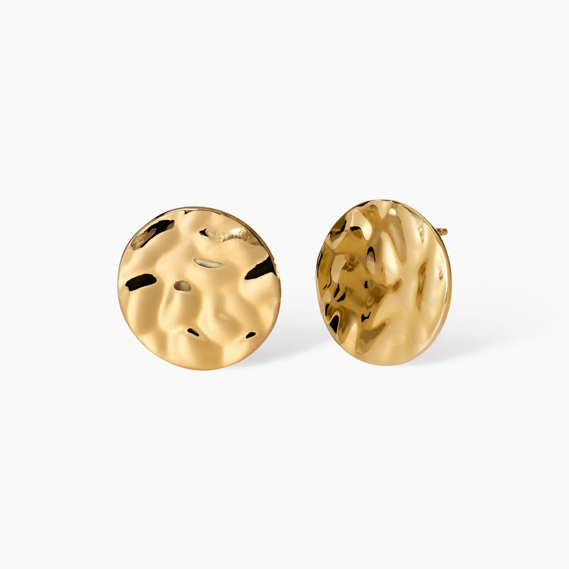 Orecchini Kidult Style 03 in Acciaio 316L PVD Oro con Effetto Martellato - 861007