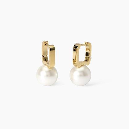 Orecchini Kidult Style 14 in Acciaio Dorato con Perle Conchiglia - 861026