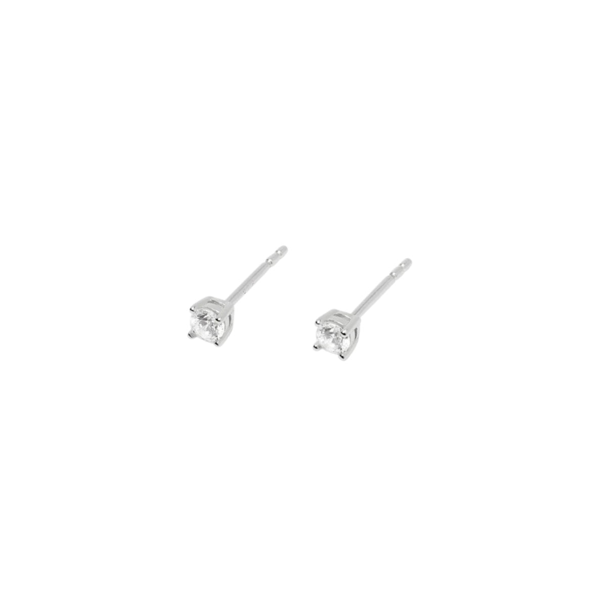 Orecchini a lobo Mabina in argento 925 con punti luce diamanti lab grown 0,04 carati ciascuno (totale 0,08 ct) taglio brillante.