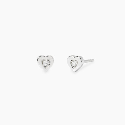 Orecchini a lobo Mabina in argento 925 con punti luce diamanti lab grown 0,07 carati ciascuno (totale 0,14 ct) taglio brillante.