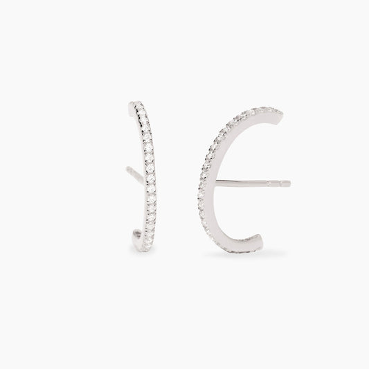 Orecchini Mabina Donna RAGGIO DI SOLE - Orecchini a Cerchio in Argento Rodiato con Zirconi - Codice: 563939