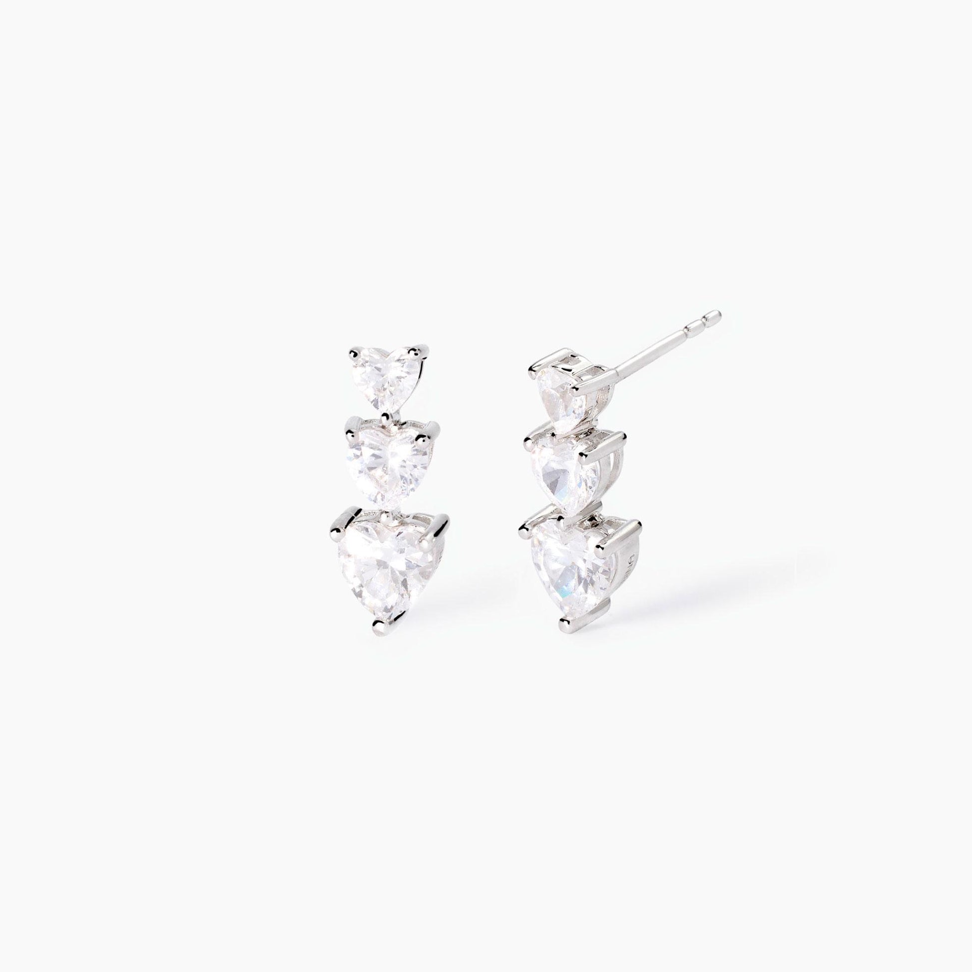 Orecchini Mabina Lovely in Argento 925 Rodiato con Zirconi - 563821