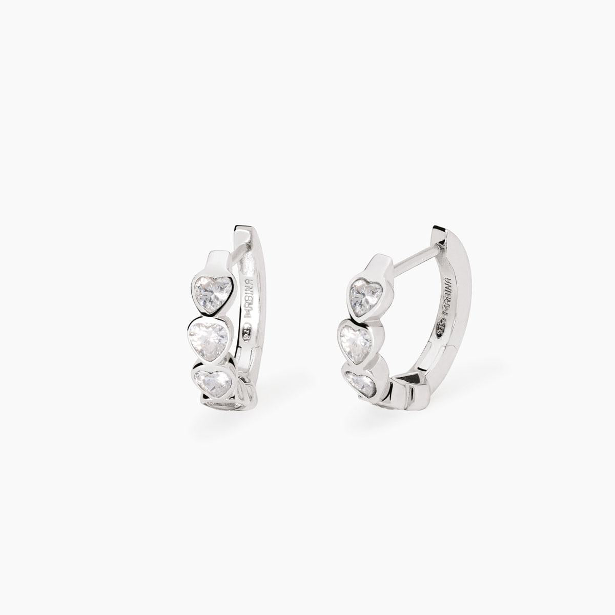 Orecchini Mabina Pensiero Stupendo in Argento 925 Rodiato con Zirconi 563798
