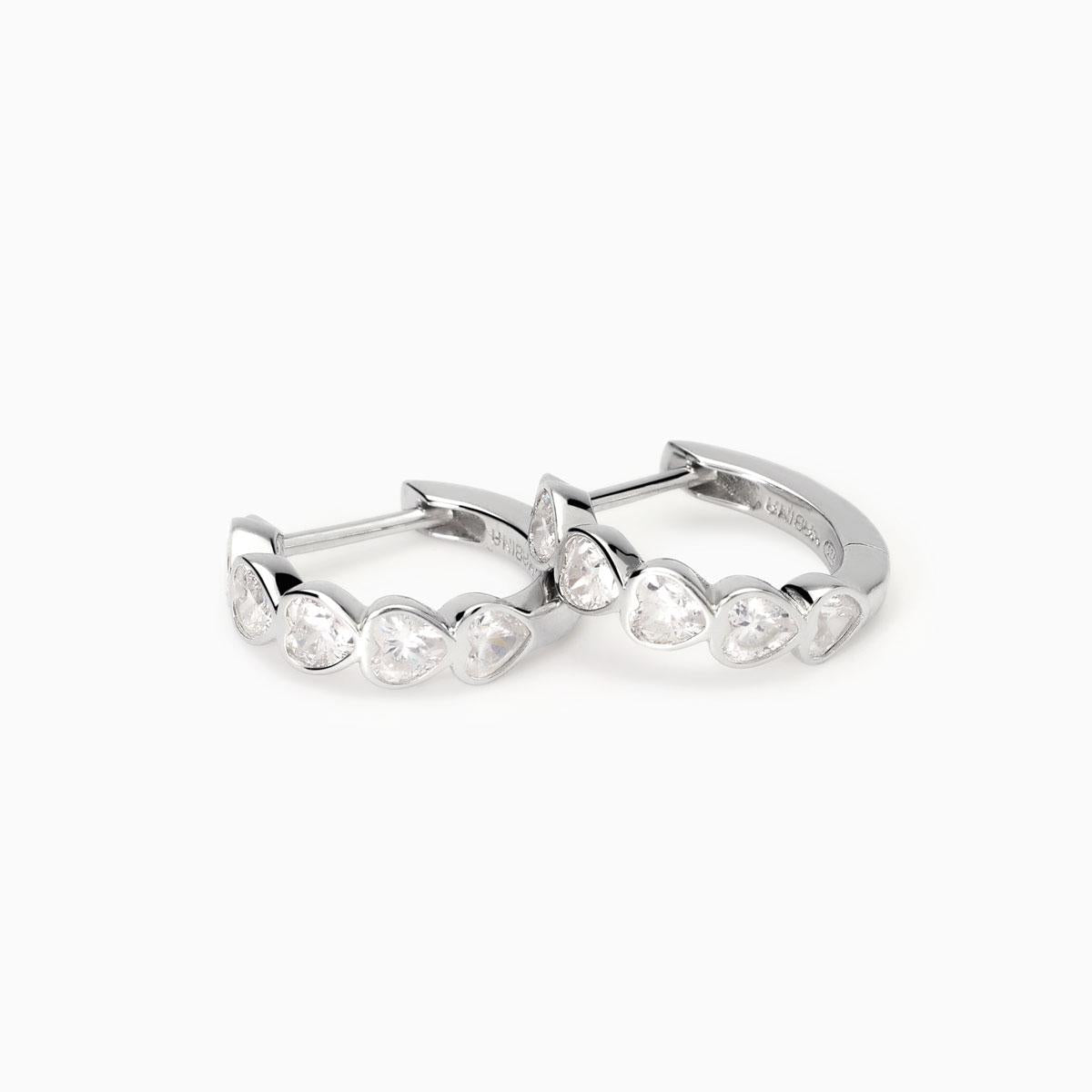Orecchini Mabina Pensiero Stupendo in Argento 925 Rodiato con Zirconi 563798 2