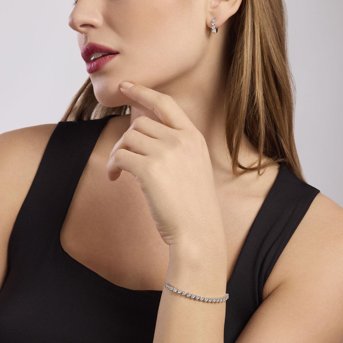 Orecchini Mabina Pensiero Stupendo in Argento 925 Rodiato con Zirconi 563798 3