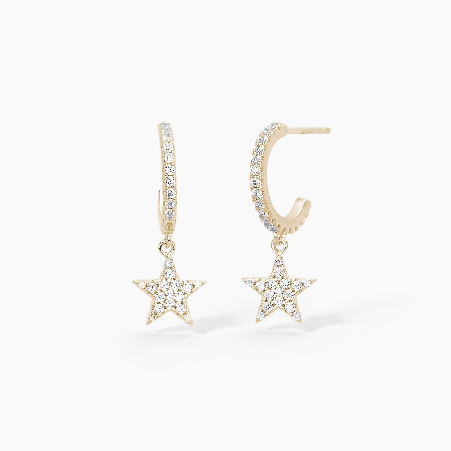Orecchini Mabina Super Star in Argento 925 Placcato Oro con Zirconi - 563389