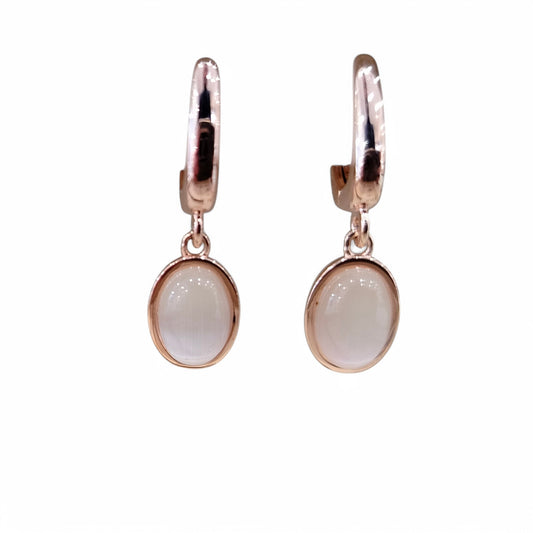 Orecchini Madì pendenti in argento rosa con pietra color ghiaccio – 3922200