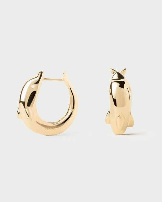 Orecchini PDPAOLA Mini Dolphin in Argento Riciclato Placcato Oro | Cod. AR01-D46-U