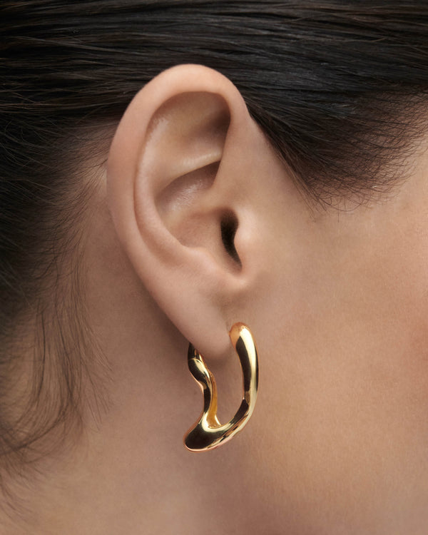 Orecchini PDPAOLA Sense in Argento Riciclato con Finitura Oro 18K | Cod. AR01-D62-U
