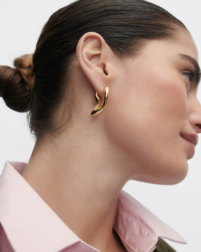 Orecchini PDPAOLA Sense in Argento Riciclato con Finitura Oro 18K | Cod. AR01-D62-U