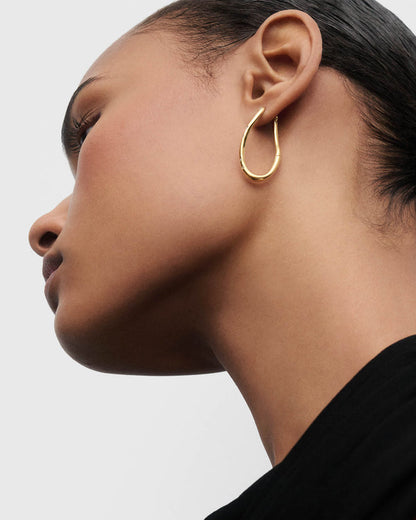 Orecchini a cerchio leggeri e sottili PDPaola Air Hoops in argento dorato 18K finitura lucida - Alfano Gioielli Gioielleria Palermo.