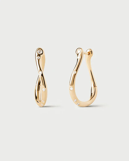 Orecchini a cerchio sottili PDPaola Air Mini in argento dorato 18K dal design minimalista - Alfano Gioielli Gioielleria Palermo.