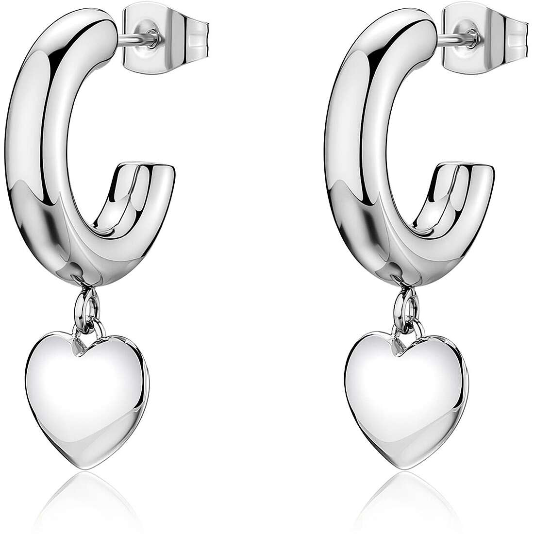Orecchini Sagapò Donna AURORA - Orecchini Pendenti a Cuore in Acciaio 316L - Codice: SAR66