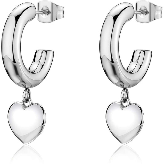 Orecchini Sagapò Donna AURORA - Orecchini Pendenti a Cuore in Acciaio 316L - Codice: SAR66