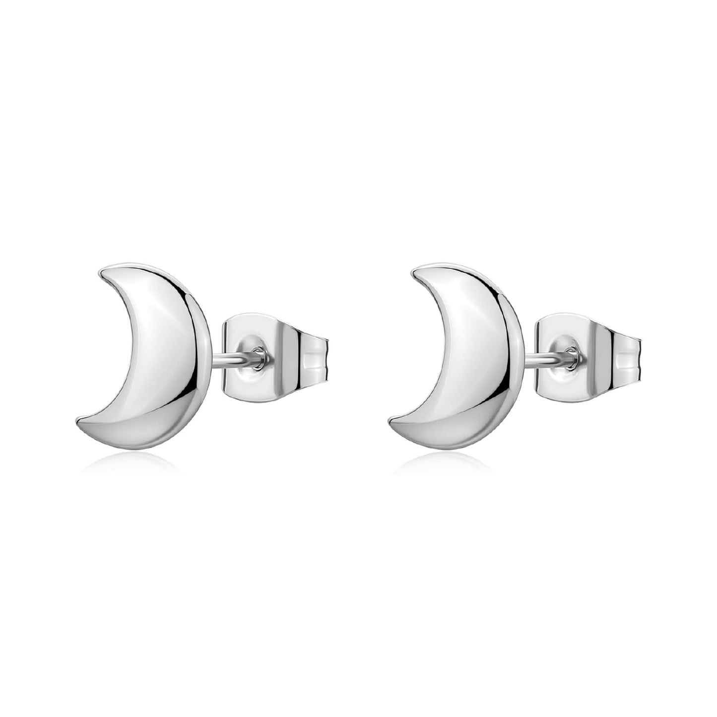 Orecchini Sagapò Donna CLICK - Orecchini a Lobo a Forma di Luna in Acciaio 316L - Codice: SCK298