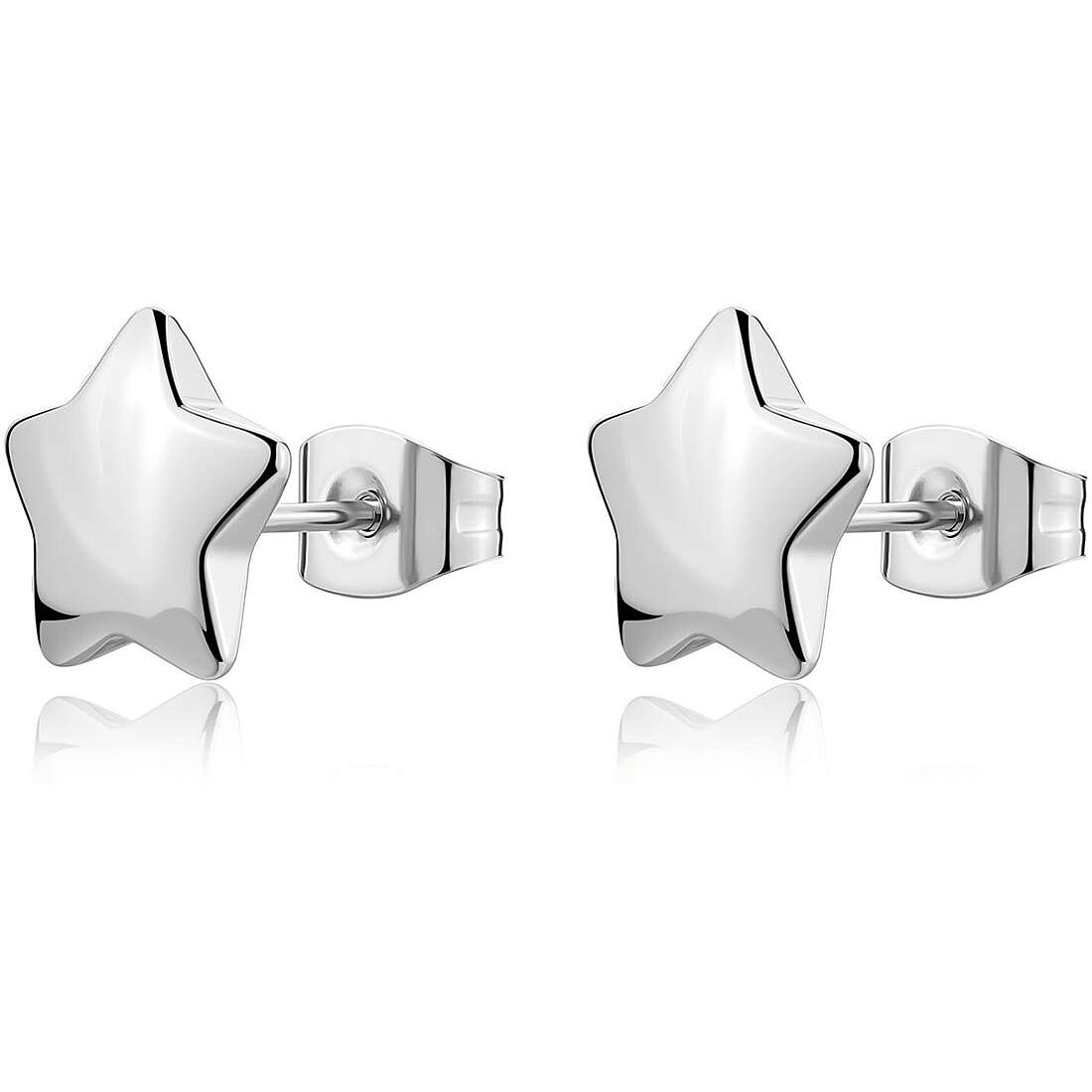 Orecchini Sagapò Donna CLICK - Orecchini a Lobo a Forma di Stella in Acciaio 316L - Codice: SCK297