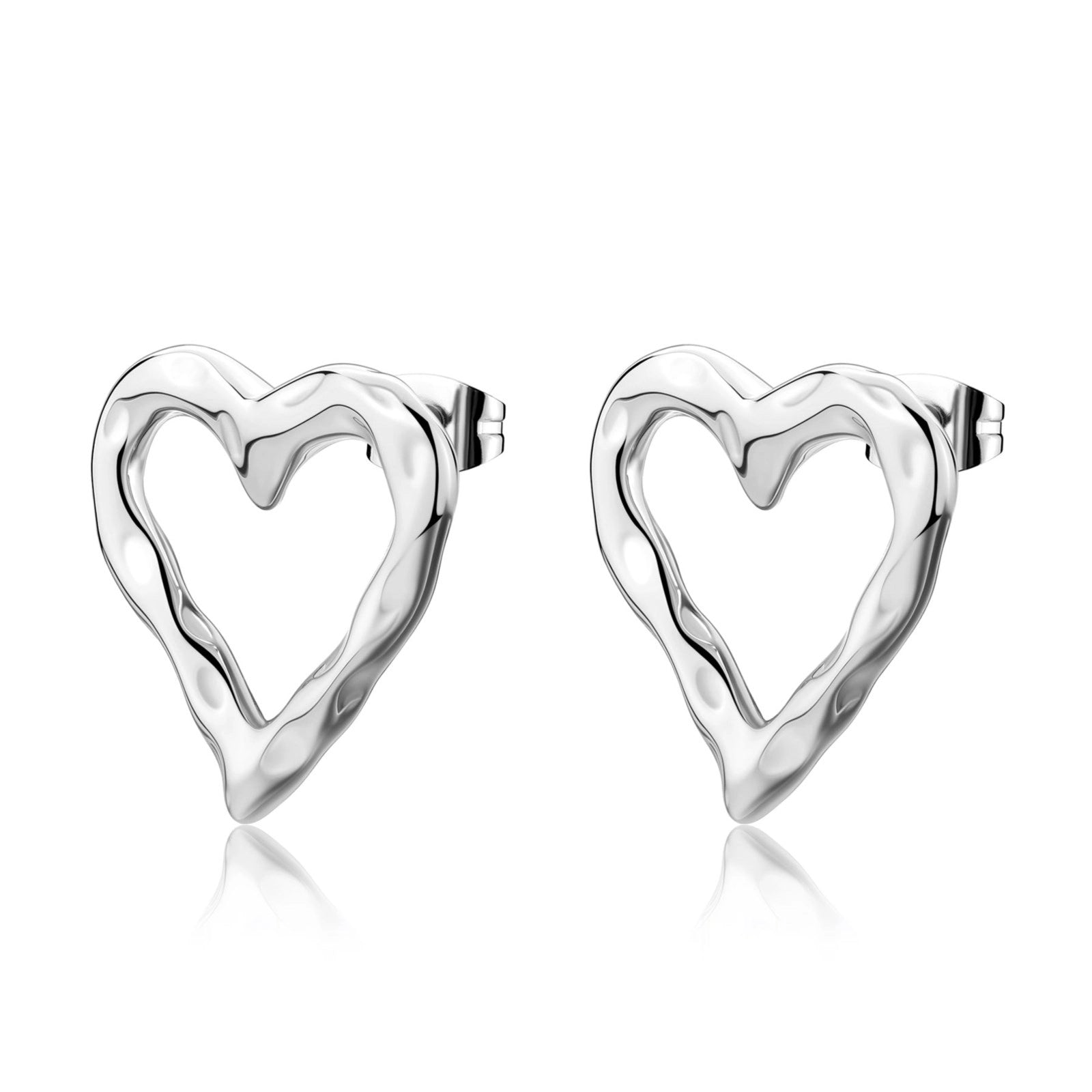 Orecchini Sagapò Donna EMOTION - Orecchini a Lobo a Forma di Cuore Grande in Acciaio 316L - Codice: SMO23