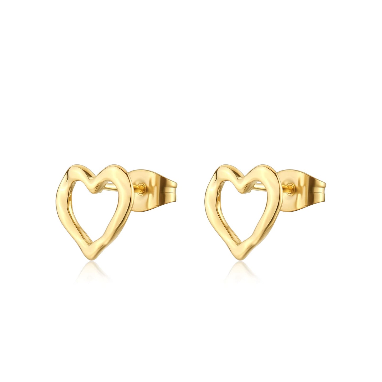 Orecchini Sagapò Donna EMOTION - Orecchini a Lobo a Forma di Cuore in Acciaio 316L PVD Oro 14K - Codice: SMO22