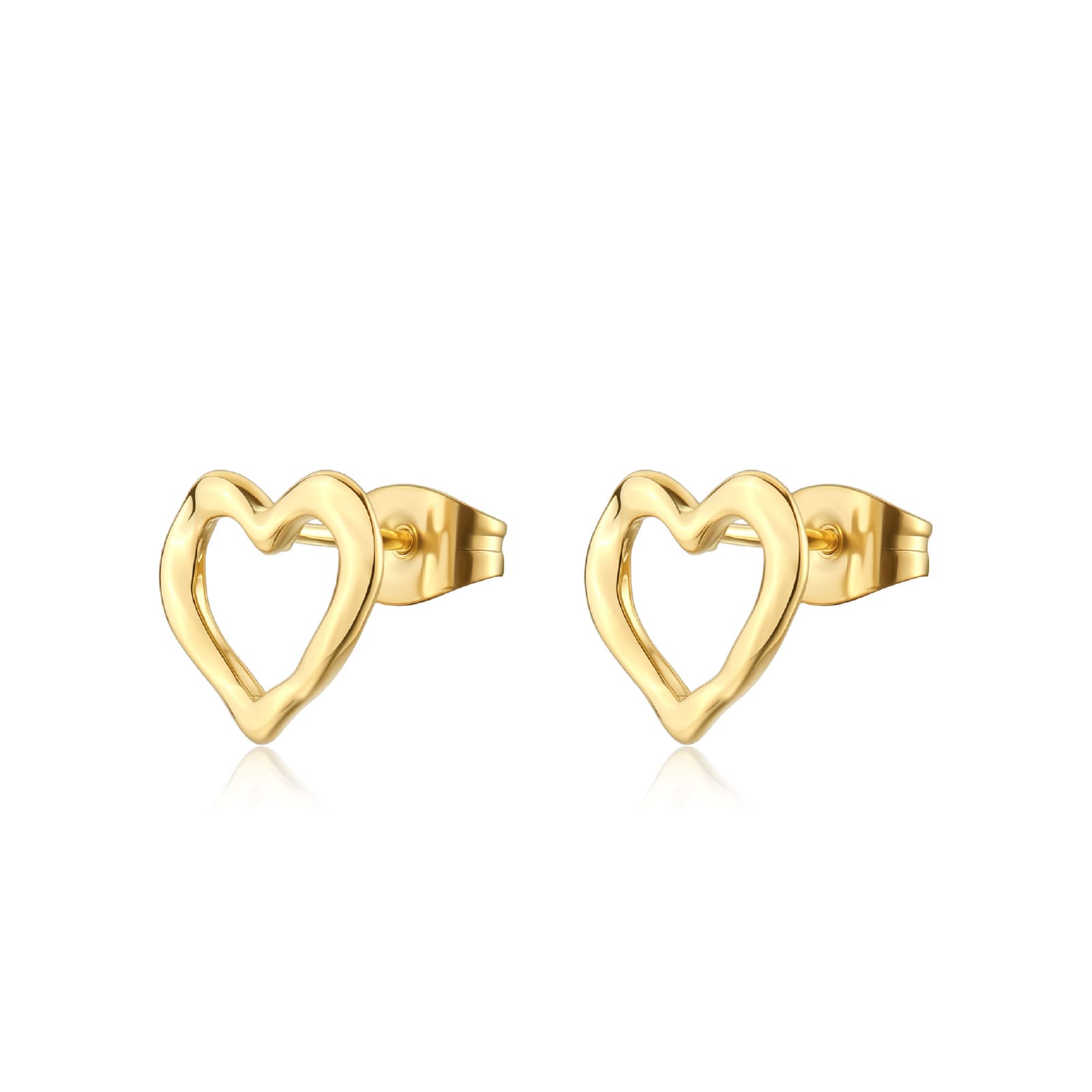 Orecchini Sagapò Donna EMOTION - Orecchini a Lobo a Forma di Cuore in Acciaio 316L PVD Oro 14K - Codice: SMO22