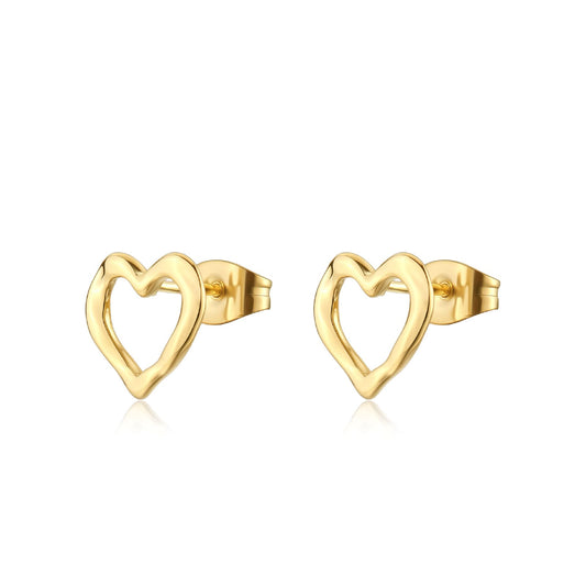 Orecchini Sagapò Donna EMOTION - Orecchini a Lobo a Forma di Cuore in Acciaio 316L PVD Oro 14K - Codice: SMO22