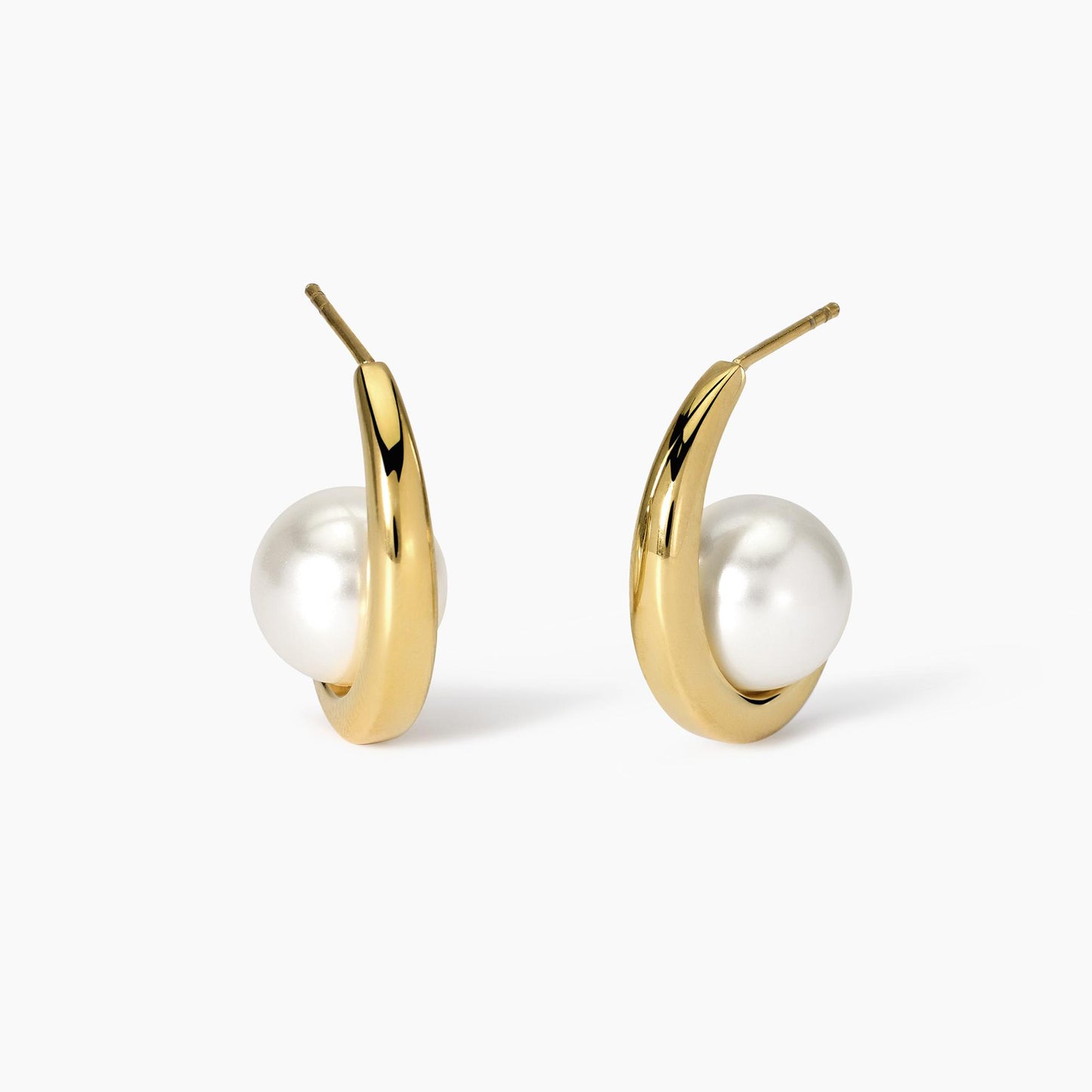 Orecchini Semicerchio Dorati Kidult con Perle Conchiglia - 861051