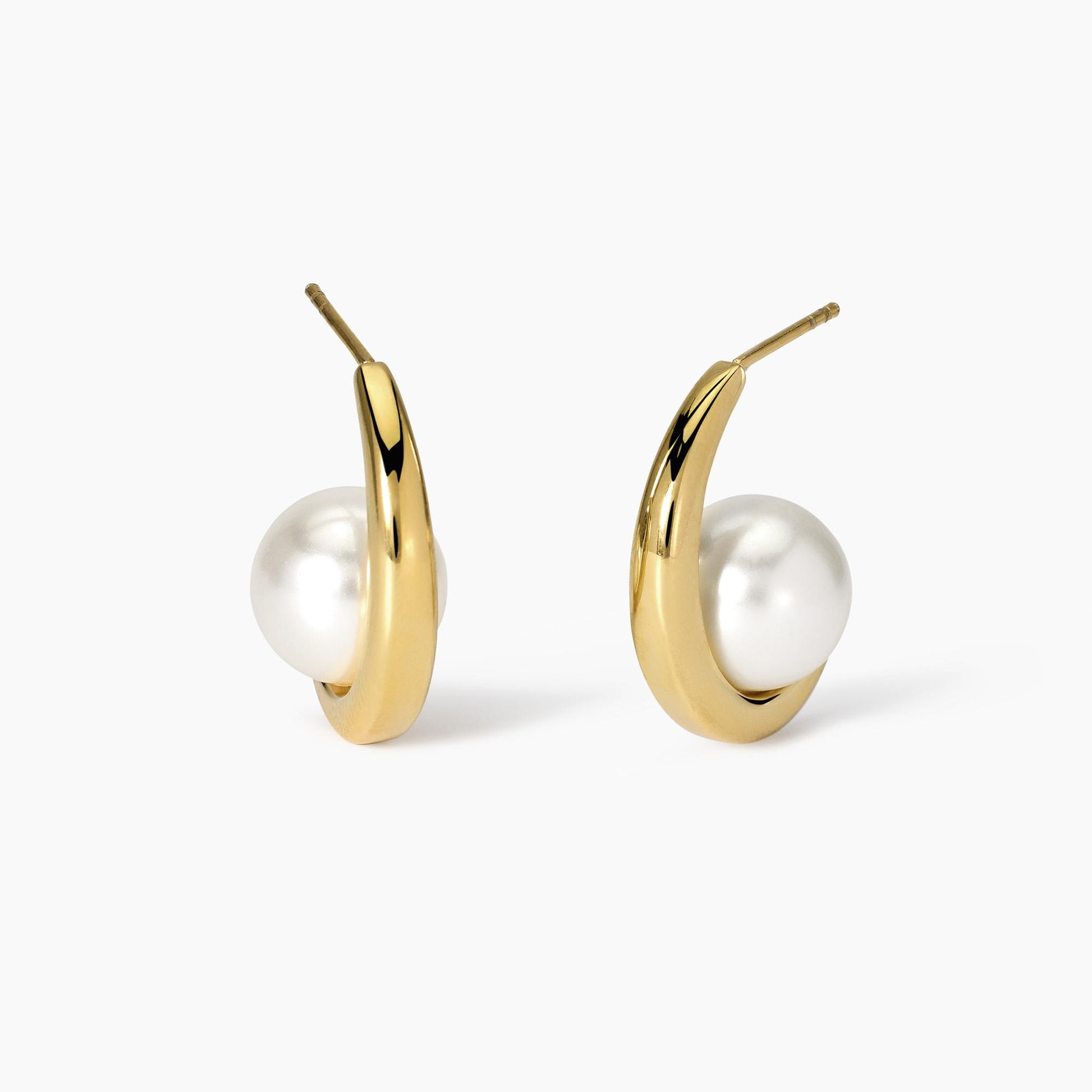 Orecchini Semicerchio Dorati Kidult con Perle Conchiglia - 861051