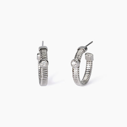 Orecchini Tubogas a Cerchio con Cristalli | Cod. 861004