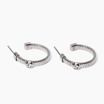 Orecchini Tubogas a Cerchio con Cristalli | Cod. 861004