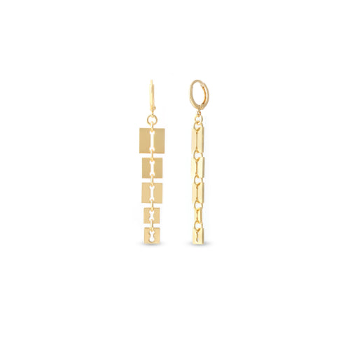 Orecchini Unoaerre Pendenti Lux con Maglie Quadrate Dorate 2618