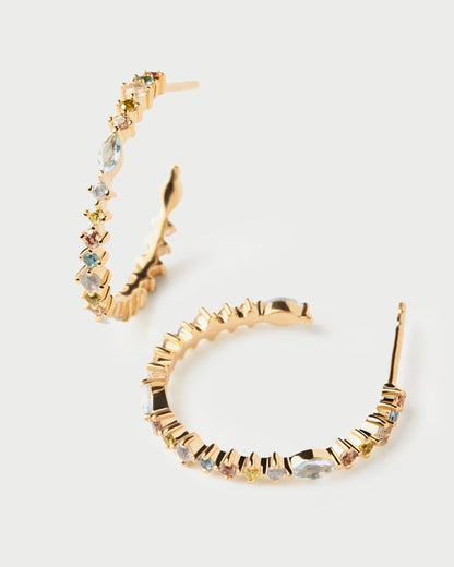 Orecchini a Cerchio Lotus PDPAOLA con Pietre Multicolore |AR01-C78-U