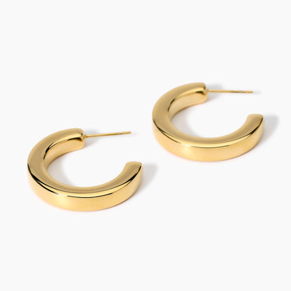 Orecchini a Cerchio Piatti Dorati | Cod. 861019 2