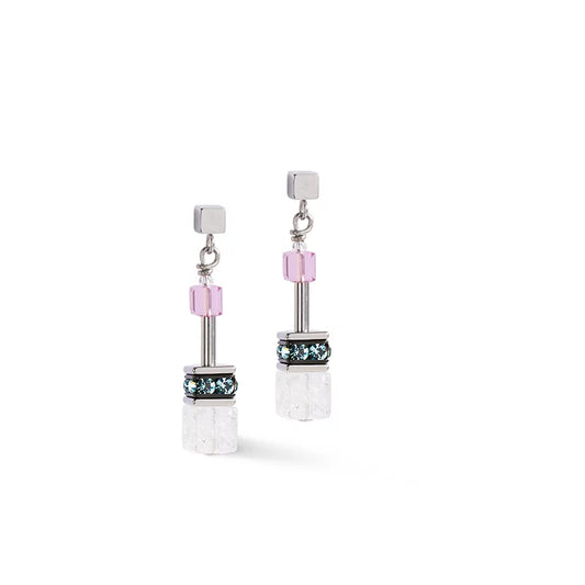Orecchini a Lobo Coeur de Lion GeoCUBE® Iconic Precious - Rosa-Lilla Pastello 4905/21-1927