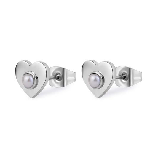 Orecchini a Lobo Cuore e Perla - S'Agapõ - SSG35