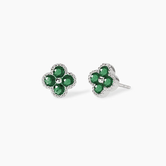 Orecchini a Lobo Mabina Jasmine con Fiore Verde 563873