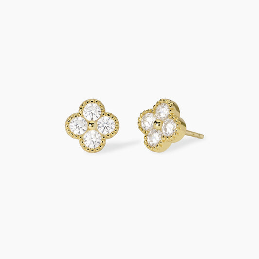 Orecchini a Lobo Mabina Jasmine con Fiore in Zirconi 563871